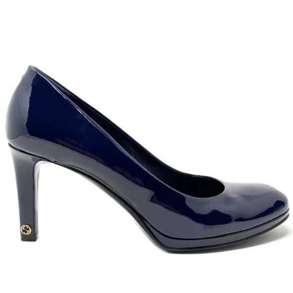 Gucci Navy Patent Leather Heels - Picture 3 of 7